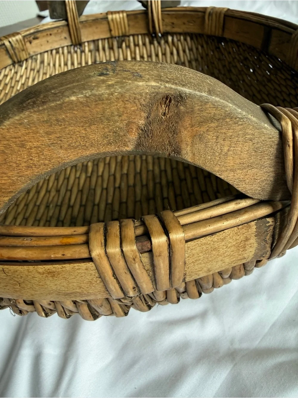 Vintage Asian Hand Woven Basket